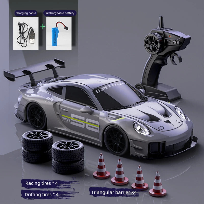 Porsche 911 GT3 RS 4WD RC Drift Car With Tires & Traffic Cones