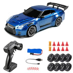 Nissan GTR Subaru Blue 4WD RC Drift Car With Tires & Traffic Cones