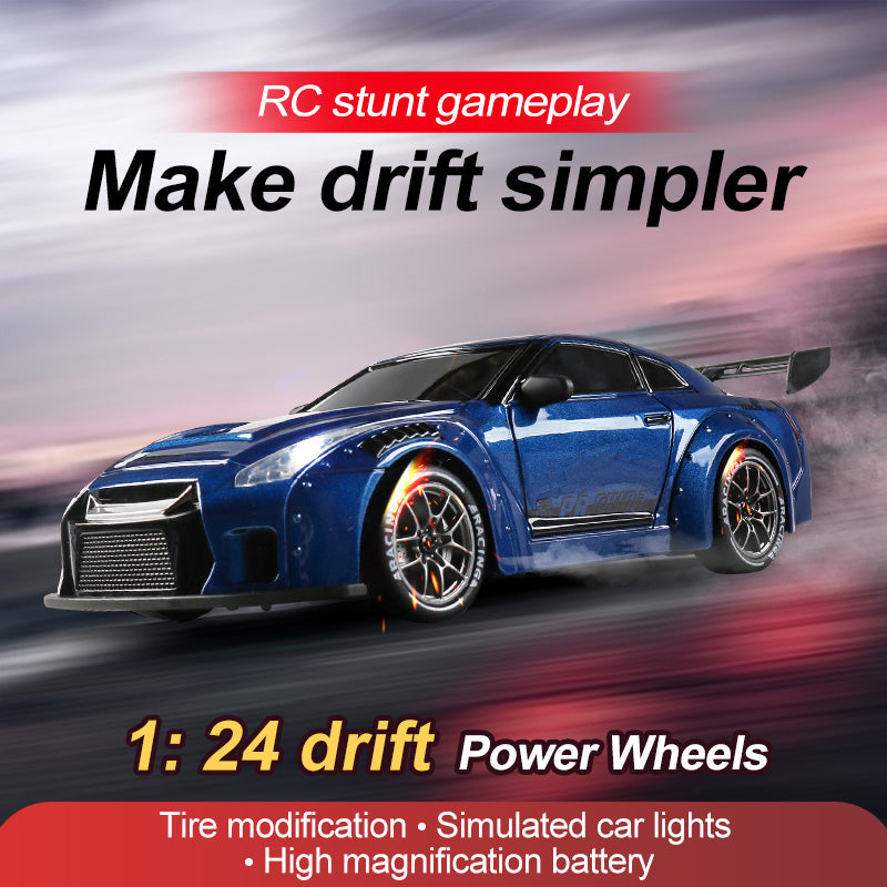 Nissan GTR Subaru Blue 4WD RC Drift Car With Tires & Traffic Cones