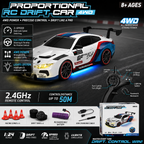 BMW M4 4WD RC Drift Car With Tires & Traffic Cones