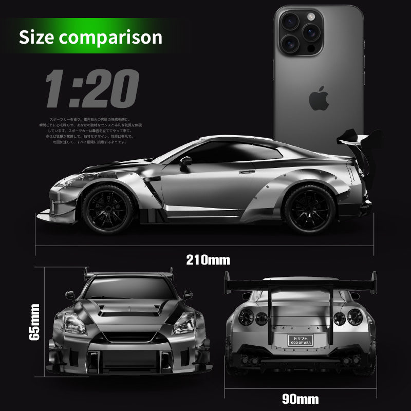 Nissan GT-R (R35) 4WD RC Drift Car With Tires & Traffic Cones