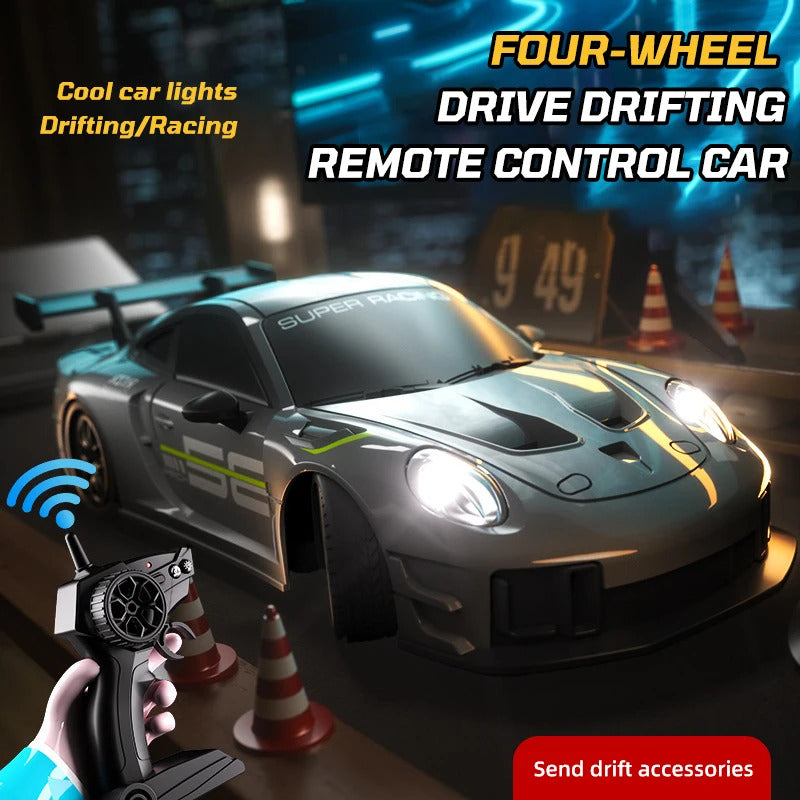Porsche 911 GT3 RS 4WD RC Drift Car With Tires & Traffic Cones