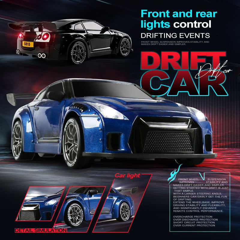 Nissan GTR Subaru Blue 4WD RC Drift Car With Tires & Traffic Cones