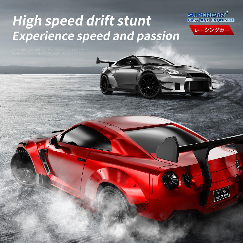 Nissan GT-R (R35) 4WD RC Drift Car With Tires & Traffic Cones