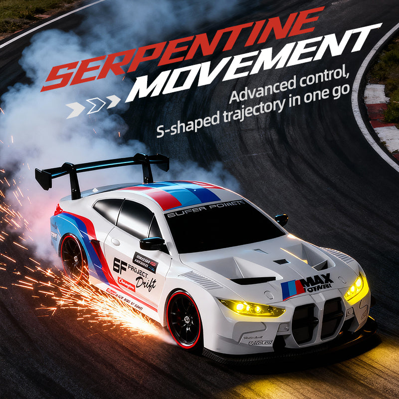BMW M4 4WD RC Drift Car With Tires & Traffic Cones