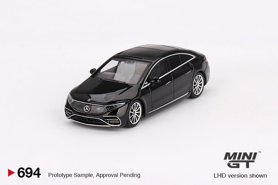 Mini GT #694 1:64 Mercedes-Benz EQS 580 4MATIC Black Diecast Model Car