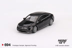 Mini GT #694 1:64 Mercedes-Benz EQS 580 4MATIC Black Diecast Model Car