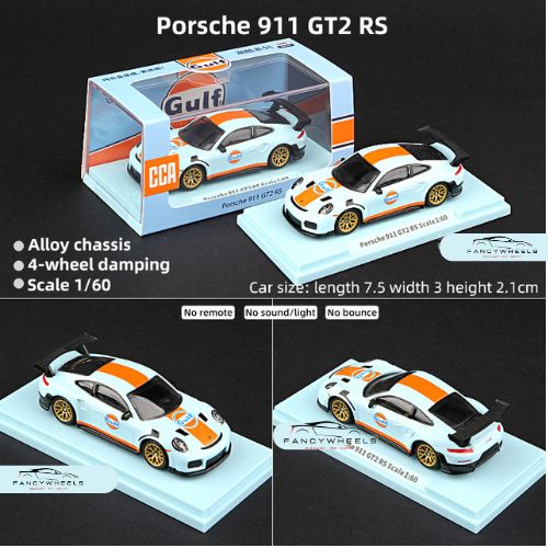 CCA 1:64 Porsche 911 GT2 RS GULF Diecast Model Car
