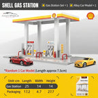 CCA Shell Gas Station Diorama Set With Random Diecast Car Model