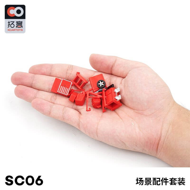 XCARTOYS Scale Garage Equipment on hand