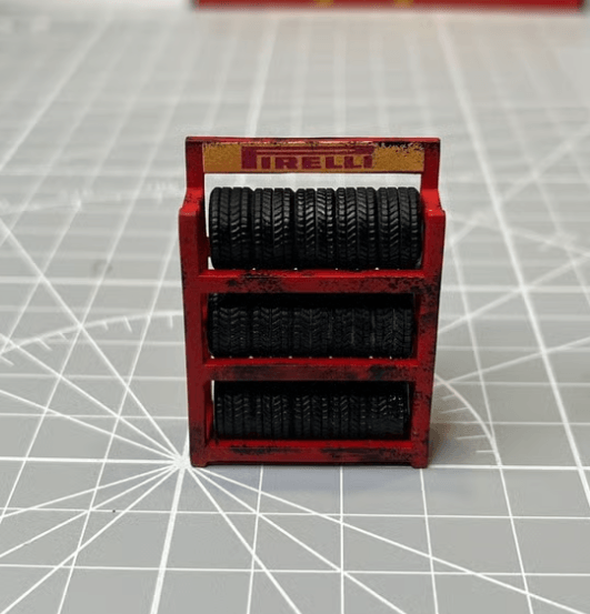 1:64 Michelin/Continental/Firelli Tire Rack for Diorama House
