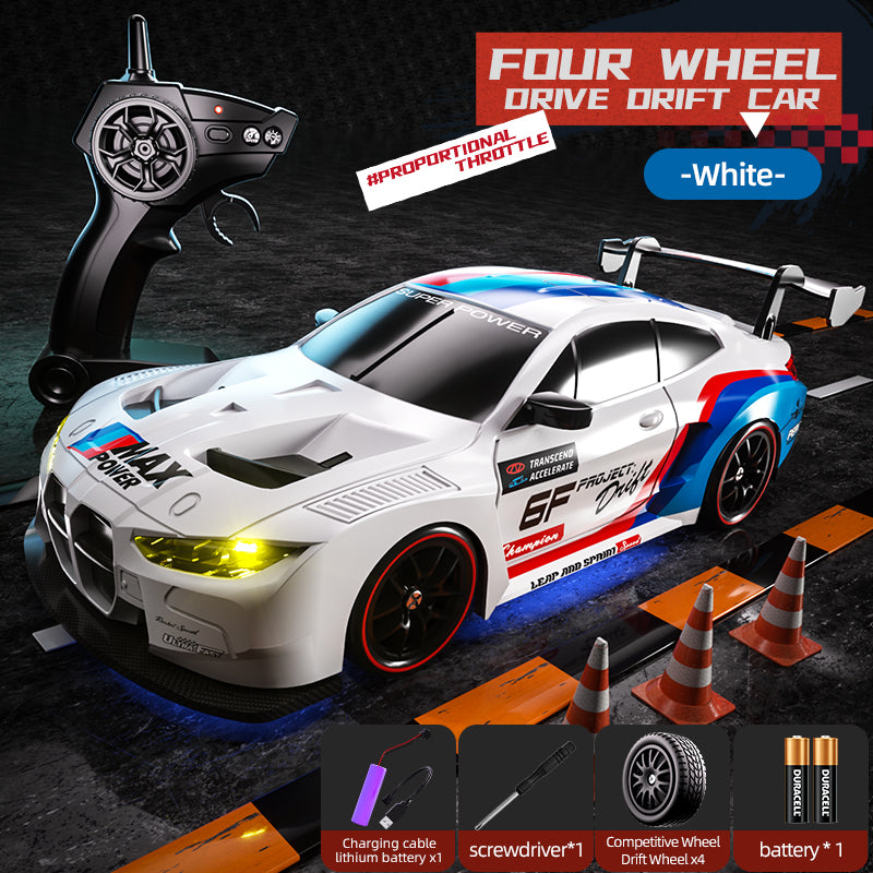 BMW M4 4WD RC Drift Car With Tires & Traffic Cones